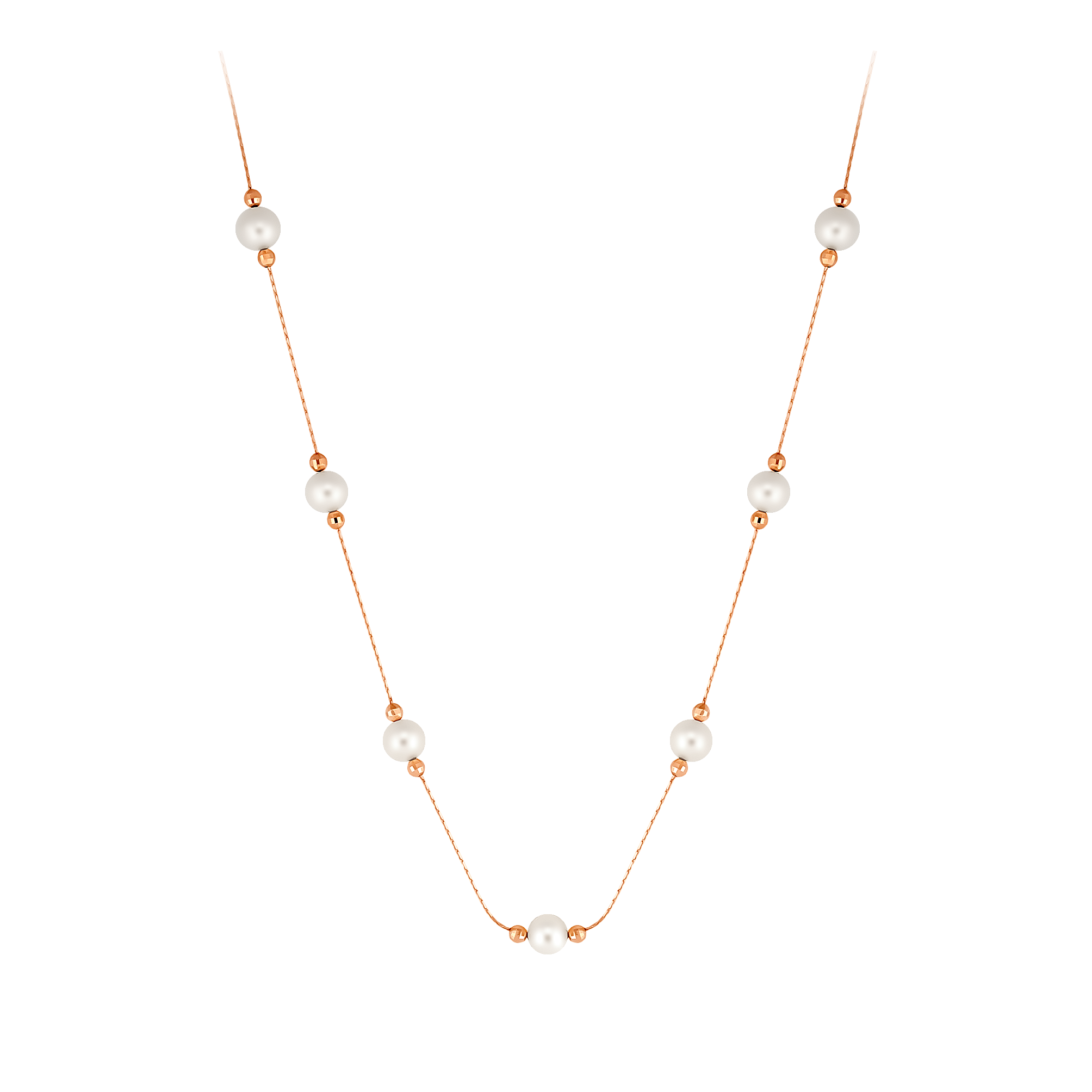 Колье из красного золота с жемчугом Ювелирное изделие - Колье из красного золота с жемчугом в магазине Best-Gold 144238