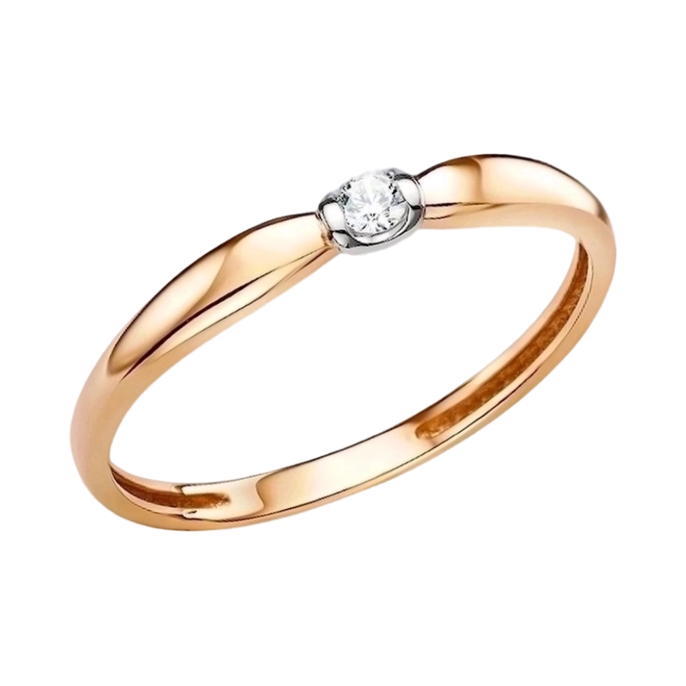 Ювелирное изделие - Кольцо помолвочное из красного золота с бриллиантом в магазине Best-Gold 144637