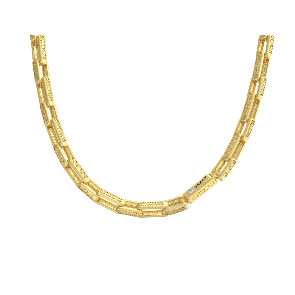 Ювелирное изделие - Цепь из желтого золота фантазийное плетение с бриллиантами в магазине Best-Gold 134558