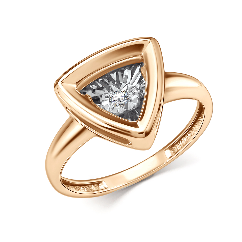 Кольцо из красного золота с бриллиантом Ювелирное изделие - Кольцо из красного золота с бриллиантом в магазине Best-Gold 151342