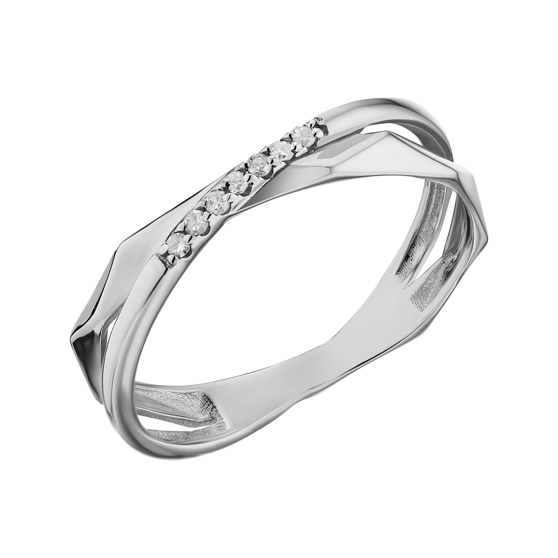 Ювелирное изделие - Кольцо из белого золота с бриллиантами в магазине Best-Gold 153594