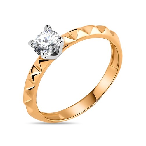 Ювелирное изделие - Кольцо в красном золоте с фианитом в магазине Best-Gold 060873