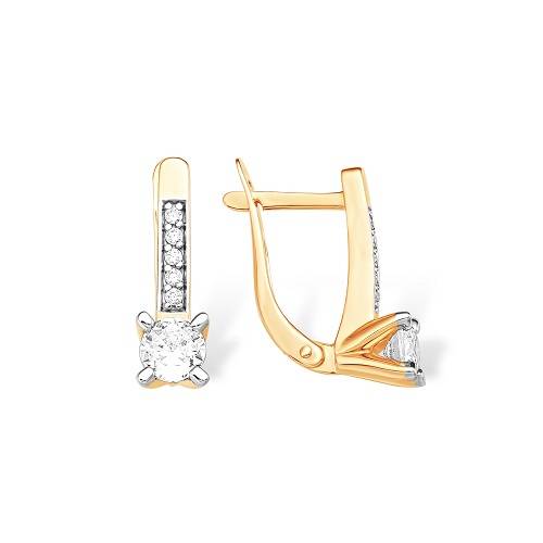 Ювелирное изделие - Серьги из красного золота с фианитами в магазине Best-Gold 116287