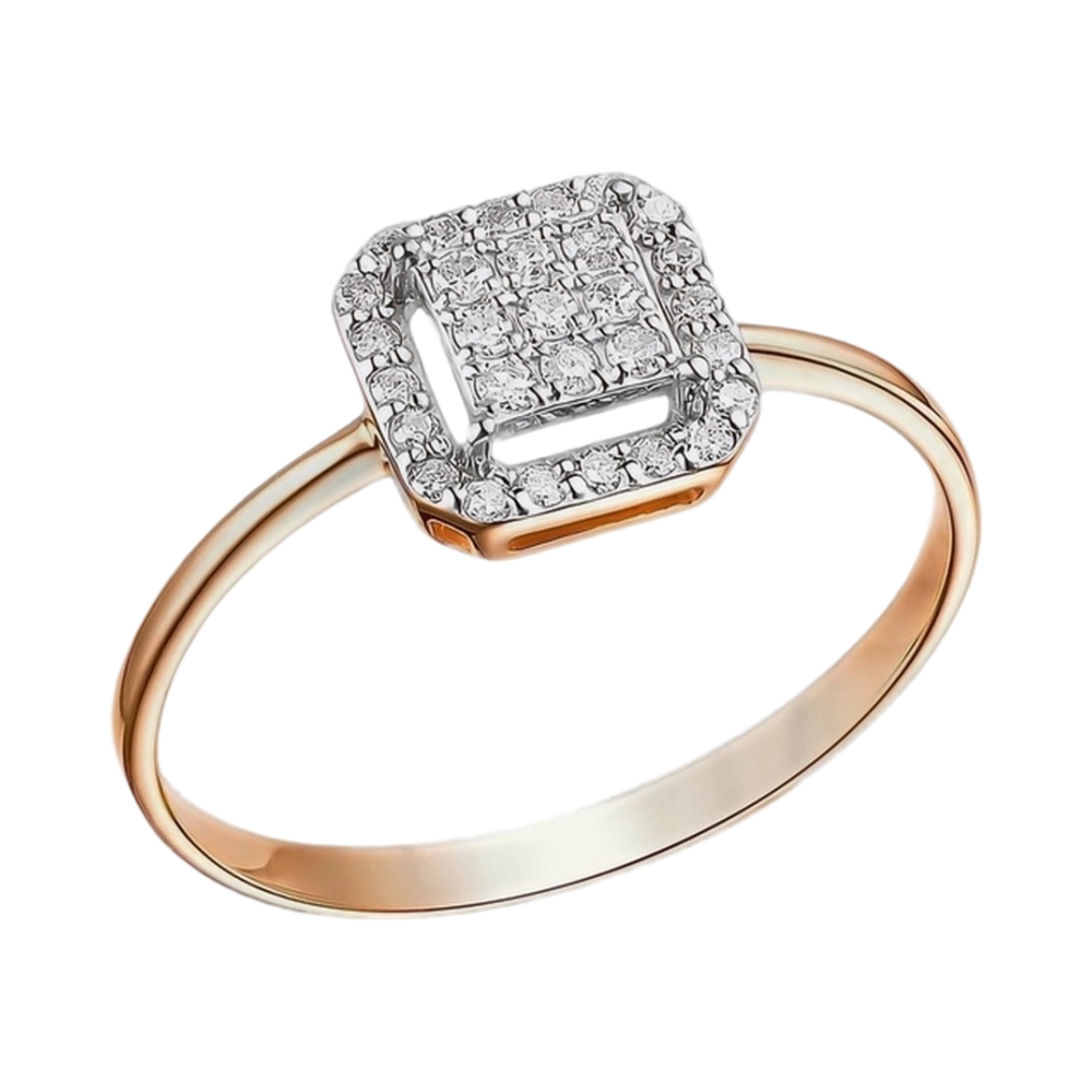 Ювелирное изделие - Кольцо из красного золота с бриллиантами в магазине Best-Gold 157317