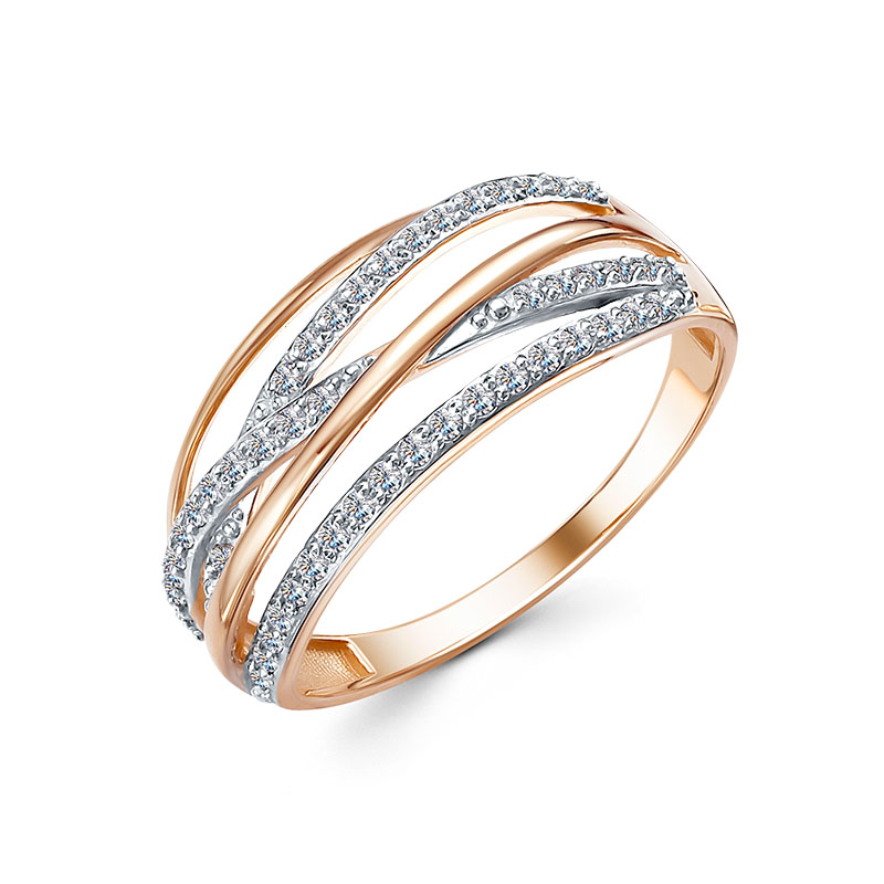 Кольцо из красного золота с фианитами Ювелирное изделие - Кольцо из красного золота с фианитами в магазине Best-Gold 126542