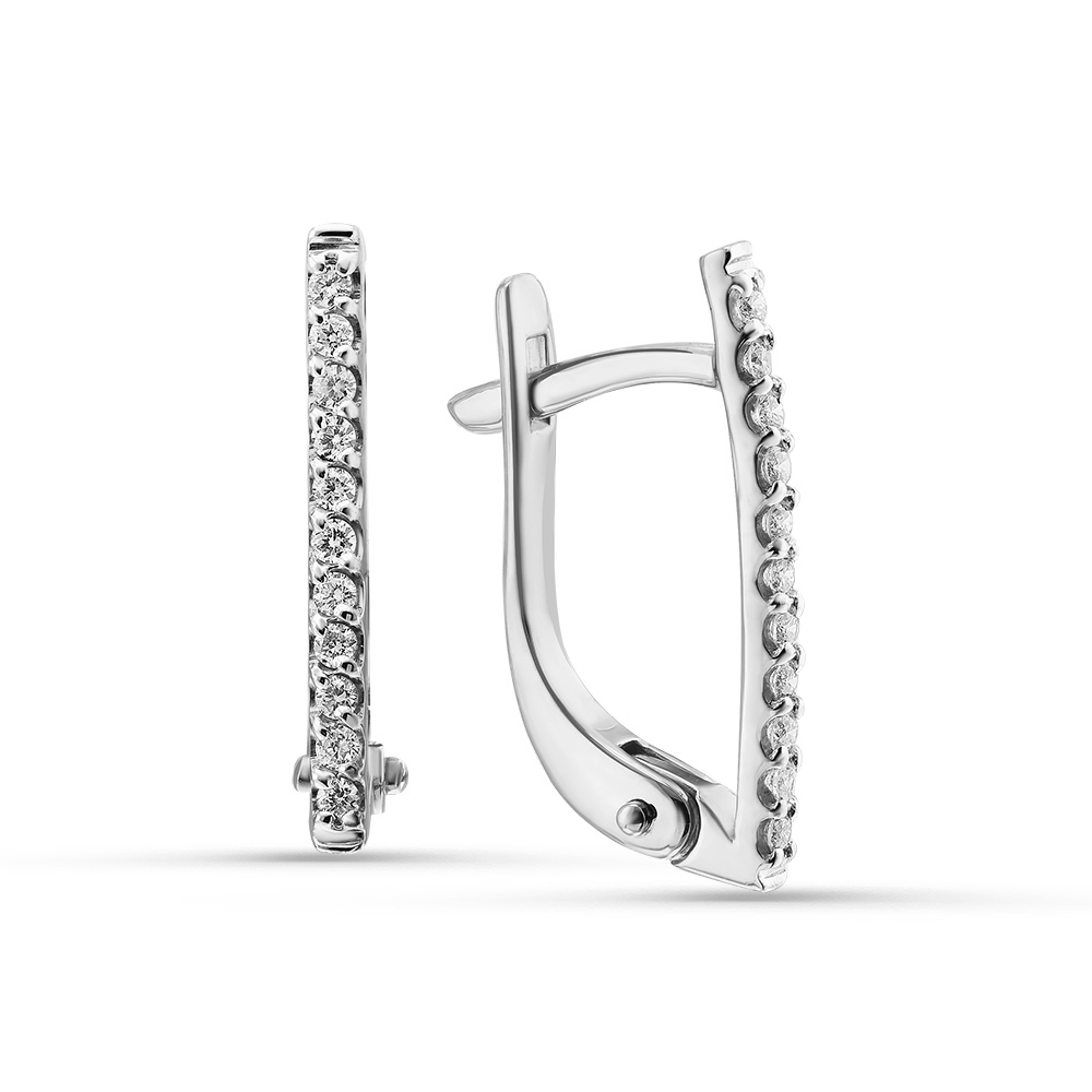 Ювелирное изделие - Серьги из белого золота с бриллиантами в магазине Best-Gold 153599