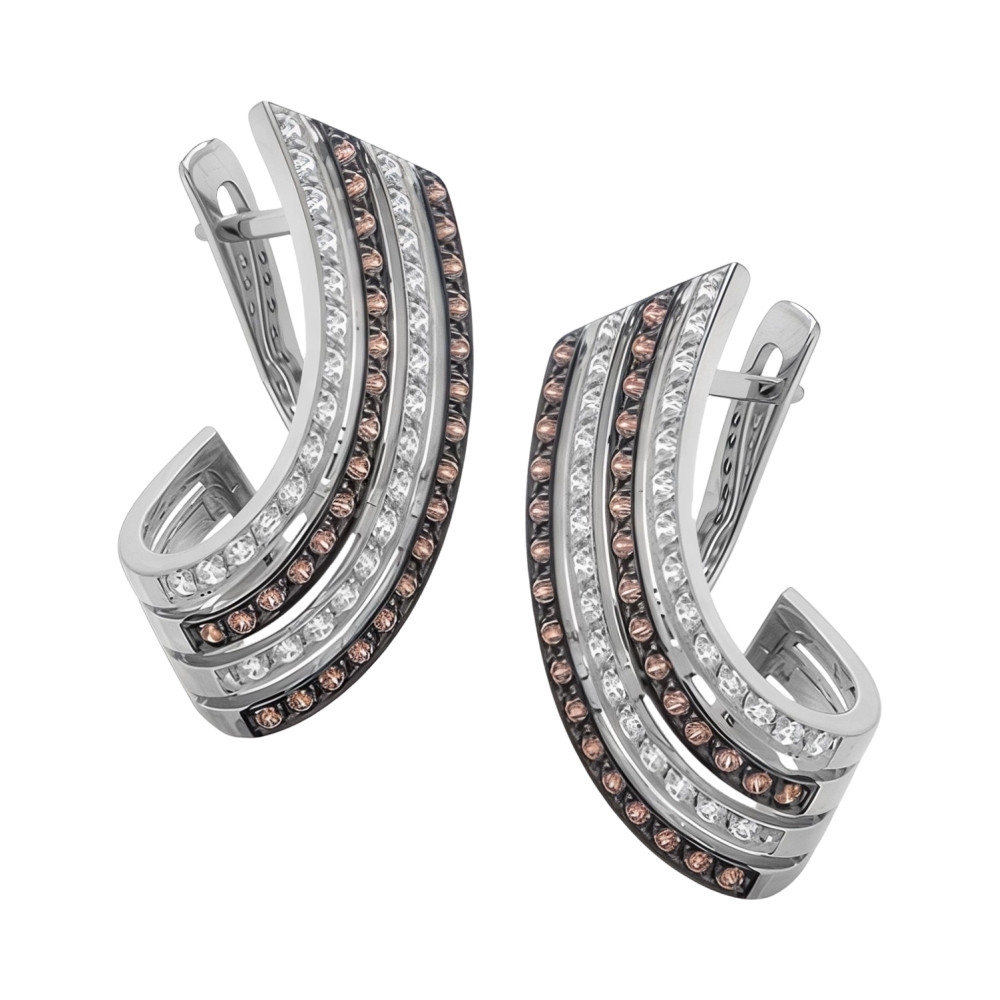 Ювелирное изделие - Серьги из серебра с фианитами в магазине Best-Gold 121276