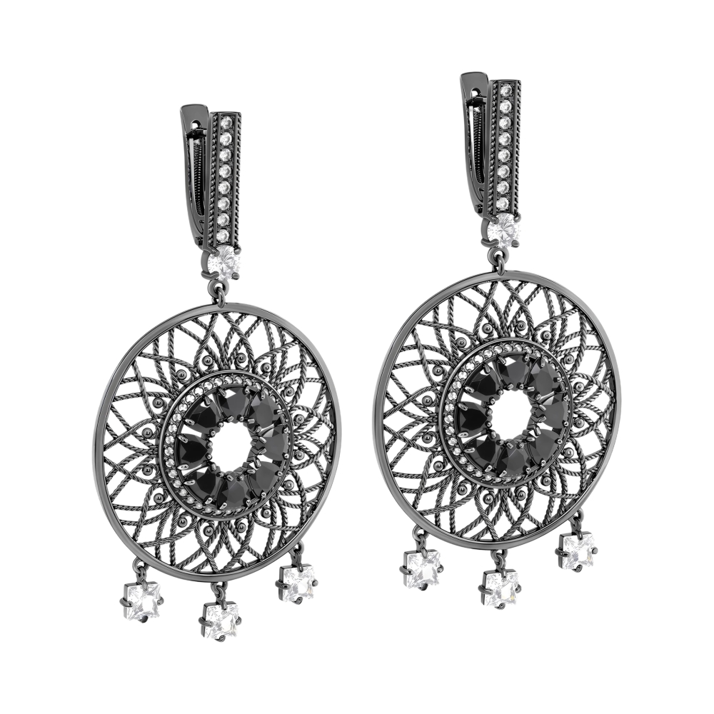 Ювелирное изделие - Серьги из серебра с фианитами в магазине Best-Gold 121065