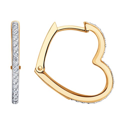 Серьги из золота с фианитами Ювелирное изделие - Серьги из золота с фианитами в магазине Best-Gold 150645