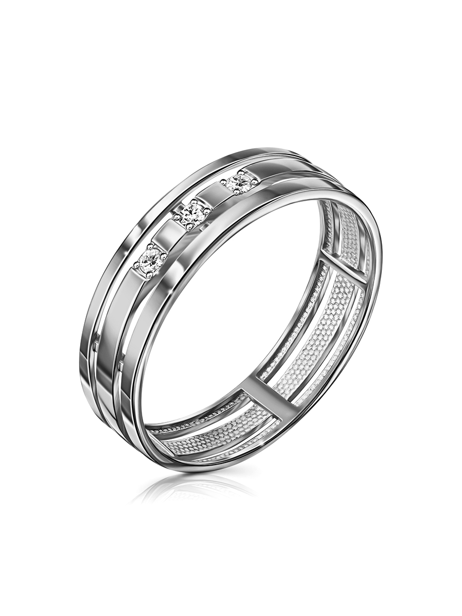 Обручальное кольцо из белого золота с фианитами Ювелирное изделие - Обручальное кольцо из белого золота с фианитами в магазине Best-Gold 135008