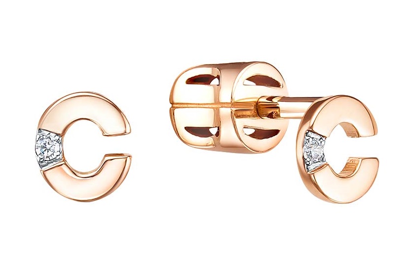 Серьги из красного золота с фианитами Ювелирное изделие - Серьги из красного золота с фианитами в магазине Best-Gold 032474