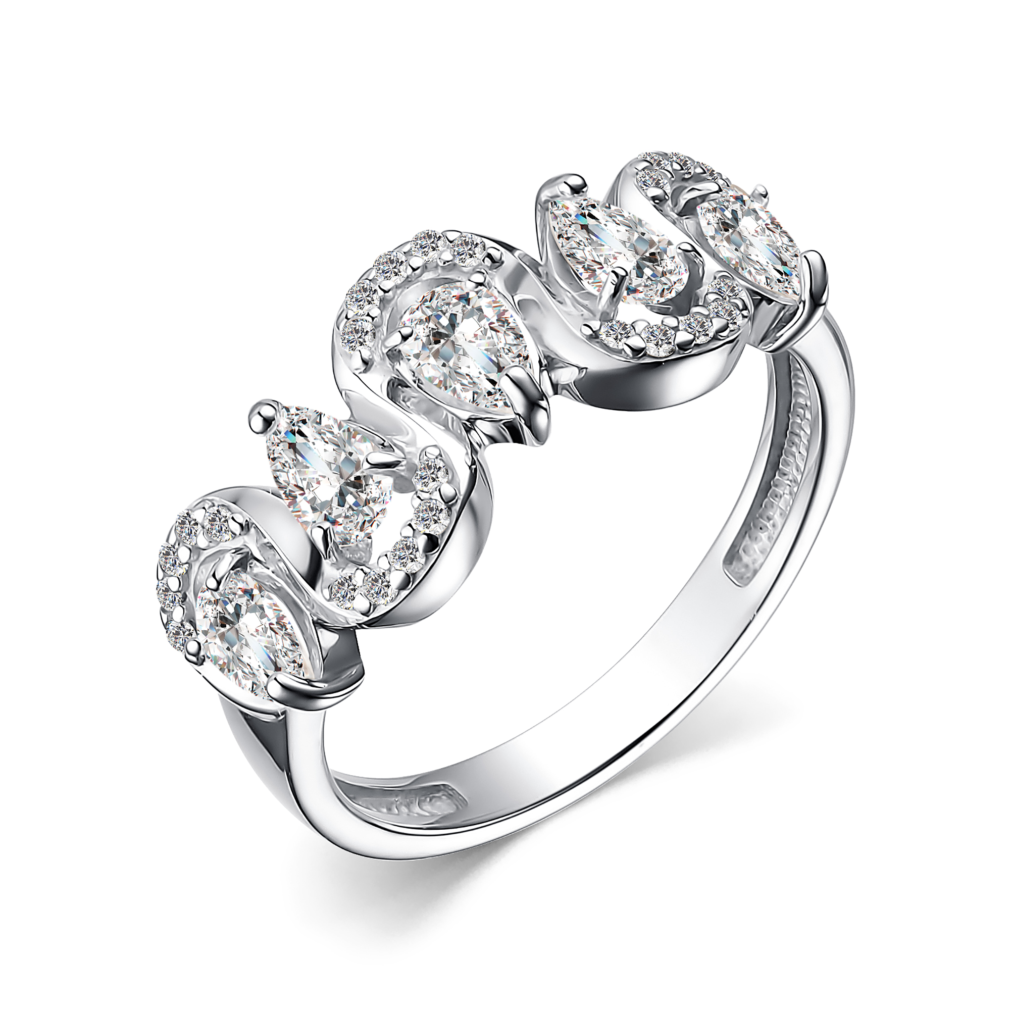 Кольцо из серебра с фианитами Ювелирное изделие - Кольцо из серебра с фианитами в магазине Best-Gold 134716