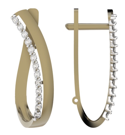 Серьги из белого золота с фианитами Ювелирное изделие - Серьги из белого золота с фианитами в магазине Best-Gold 129021