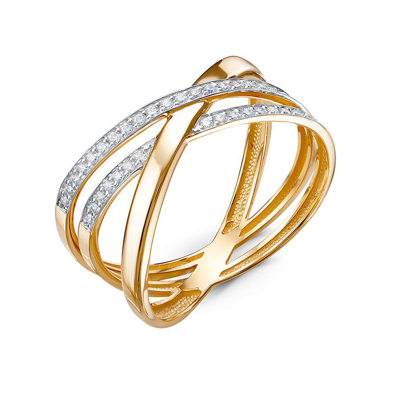 Кольцо из красного золота с фианитами Ювелирное изделие - Кольцо из красного золота с фианитами в магазине Best-Gold 030287