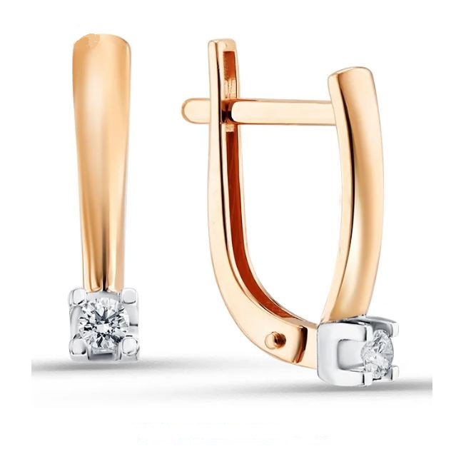 Ювелирное изделие - Серьги из красного золота с бриллиантами в магазине Best-Gold 153981