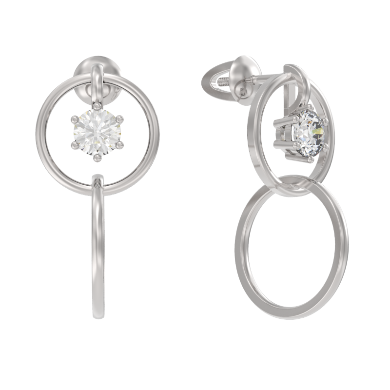 Серьги в  серебре с фианитами Ювелирное изделие - Серьги в  серебре с фианитами в магазине Best-Gold 127069