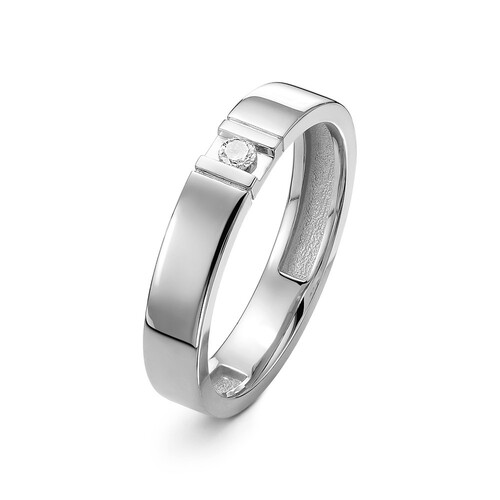 Обручальное кольцо из белого золота с бриллиантом Ювелирное изделие - Обручальное кольцо из белого золота с бриллиантом в магазине Best-Gold 042581