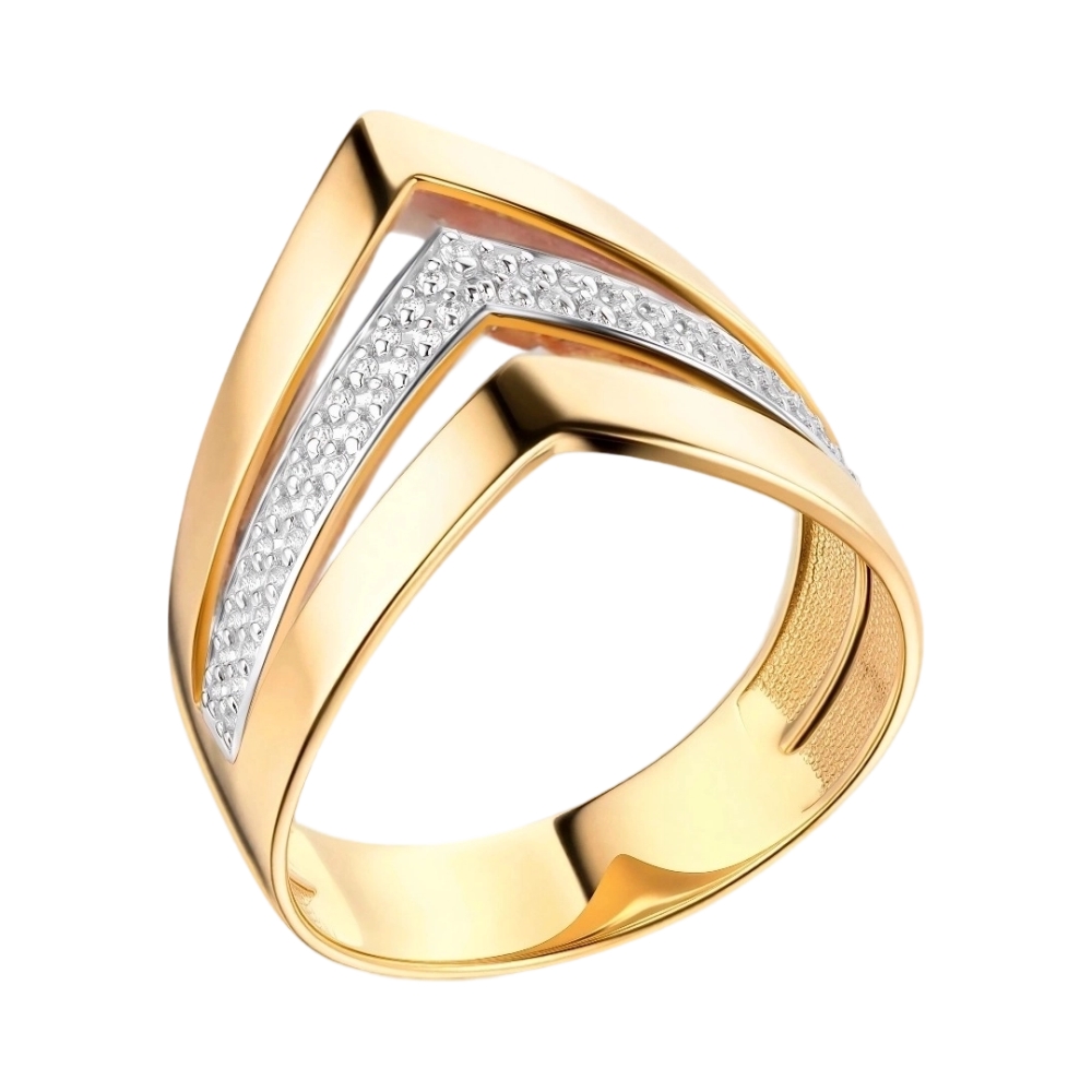 Ювелирное изделие - Кольцо из жёлтого золота с фианитами в магазине Best-Gold 028019