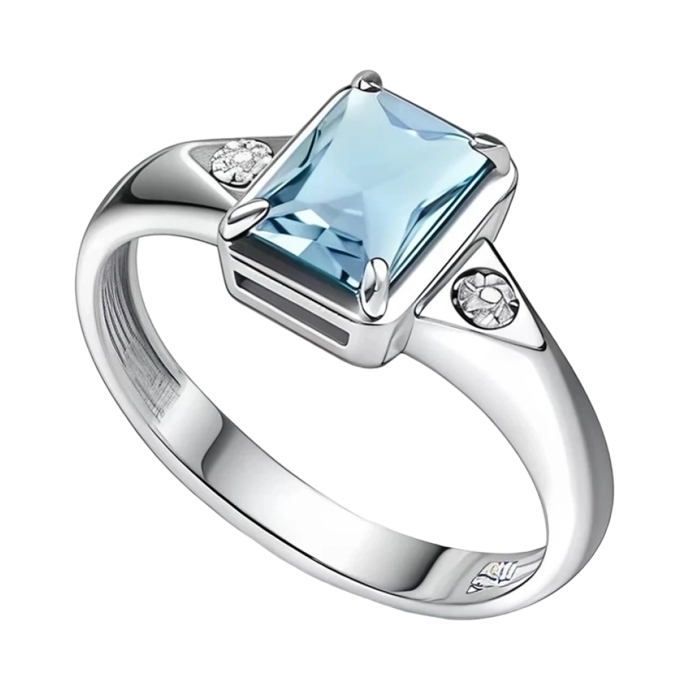 Кольцо из серебра с топазом и бриллиантами Ювелирное изделие - Кольцо из серебра с топазом и бриллиантами в магазине Best-Gold 146634