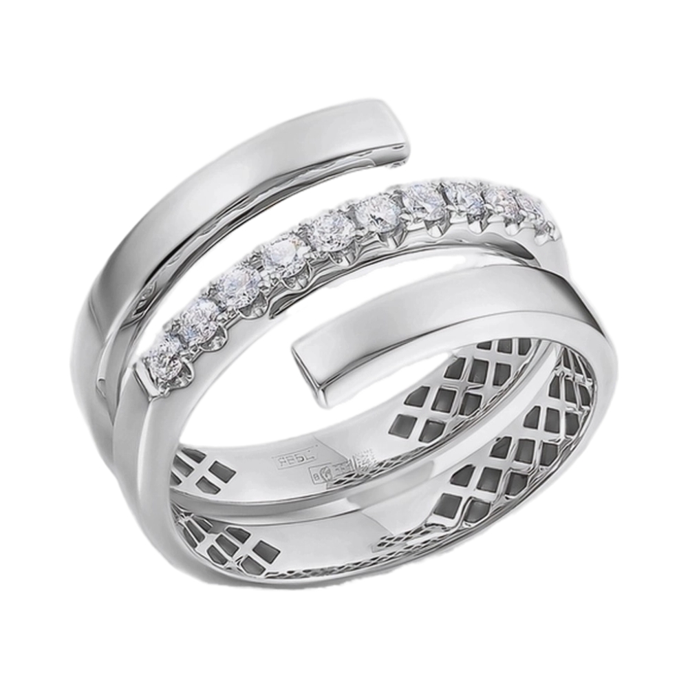 Ювелирное изделие - Кольцо из белого золота с бриллиантами в магазине Best-Gold 153561