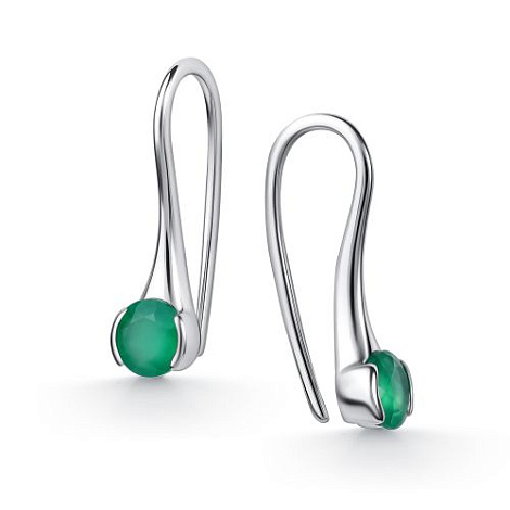 Серьги из серебра с агатом