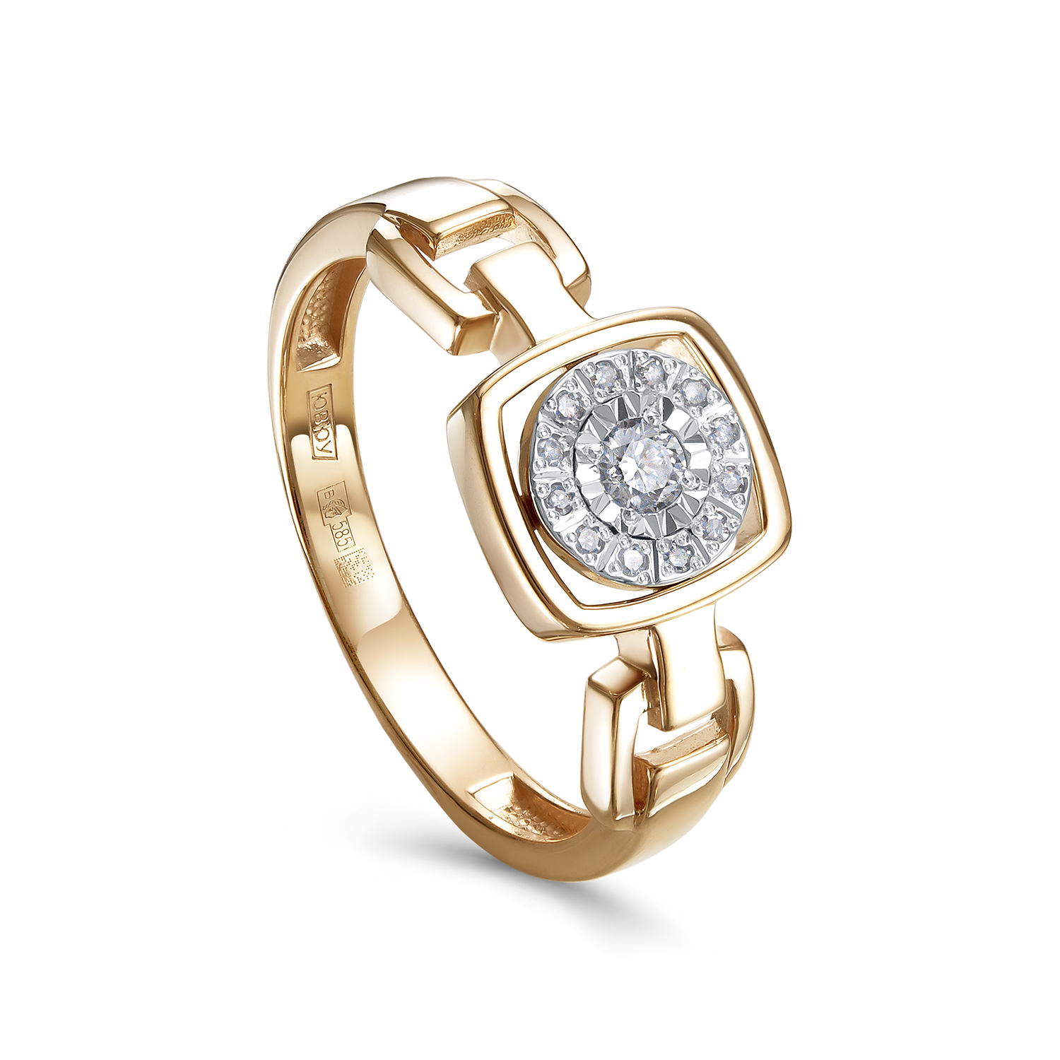 Кольцо из красного золота с бриллиантами Ювелирное изделие - Кольцо из красного золота с бриллиантами в магазине Best-Gold 149901