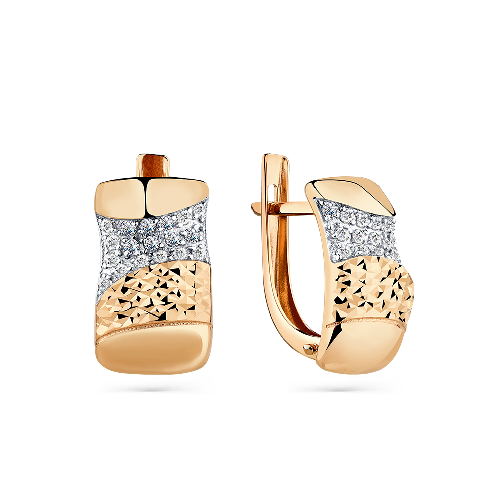 Серьги из красного золота с фианитами Ювелирное изделие - Серьги из красного золота с фианитами в магазине Best-Gold 142920