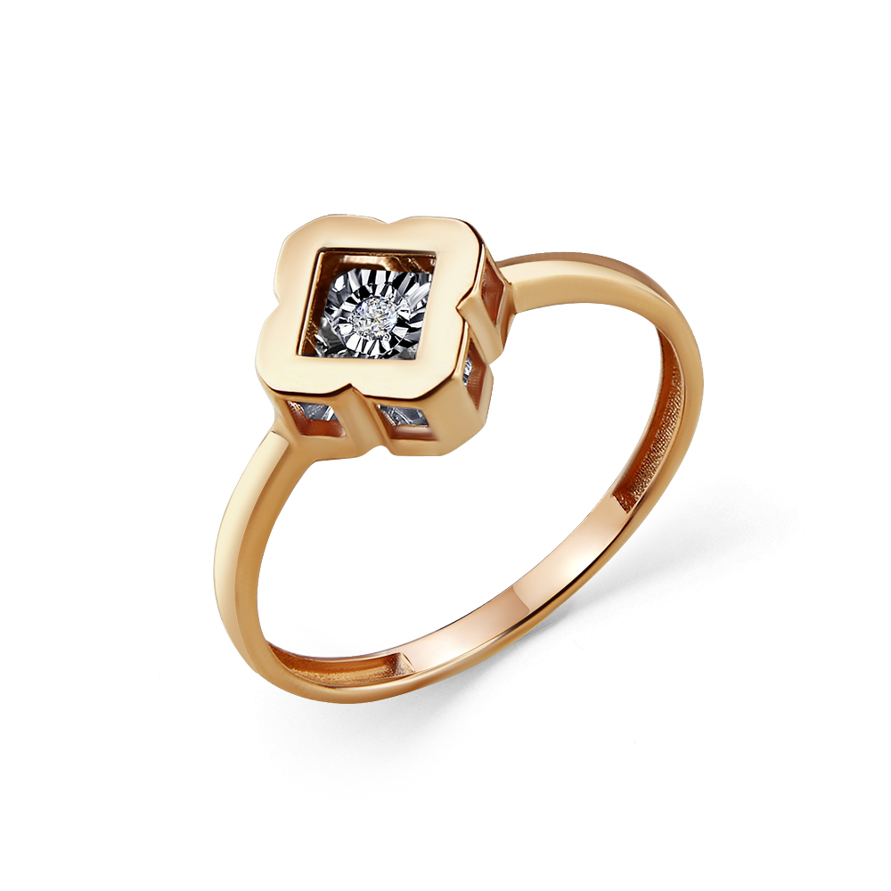 Кольцо из красного золота с бриллиантом Ювелирное изделие - Кольцо из красного золота с бриллиантом в магазине Best-Gold 129237