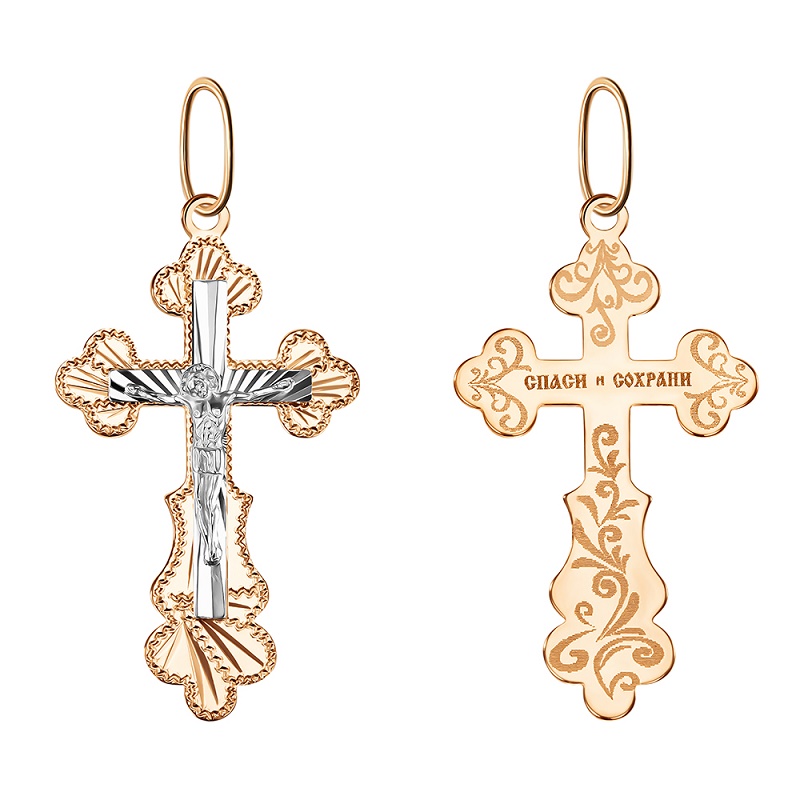 Ювелирное изделие - Крест из красного золота в магазине Best-Gold 030055