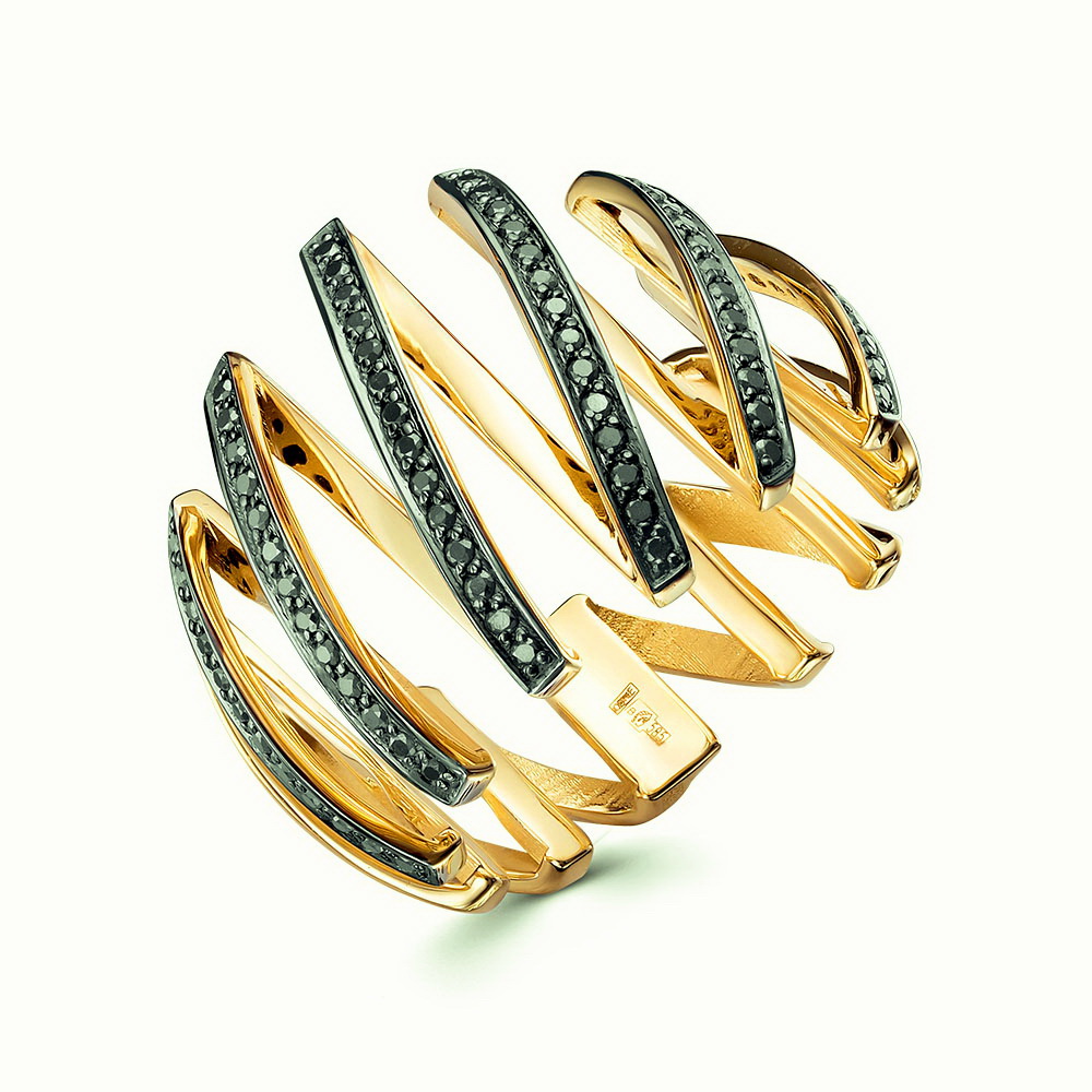 Кольцо из желтого золота с бриллиантами Ювелирное изделие - Кольцо из желтого золота с бриллиантами в магазине Best-Gold 144210