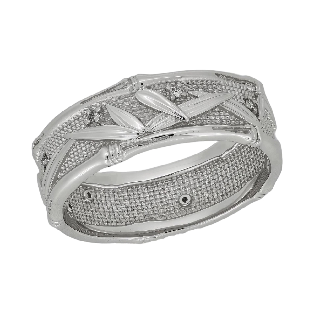 Ювелирное изделие - Обручальное кольцо из белого золота с бриллиантами в магазине Best-Gold 154301