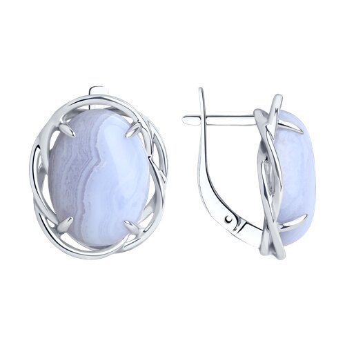 Серьги из серебра с агатом Ювелирное изделие - Серьги из серебра с агатом в магазине Best-Gold 152553