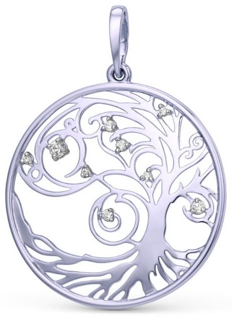 Ювелирное изделие - Подвеска из белого золота с фианитами в магазине Best-Gold 151600