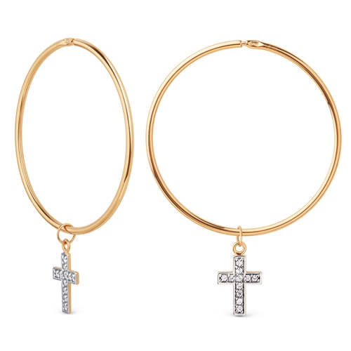 Серьги в красном золоте с фианитами Ювелирное изделие - Серьги в красном золоте с фианитами в магазине Best-Gold 129128