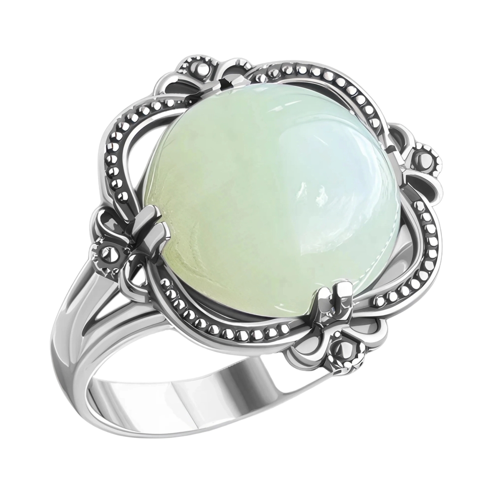 Ювелирное изделие - Кольцо из серебра с нефритом в магазине Best-Gold 153153