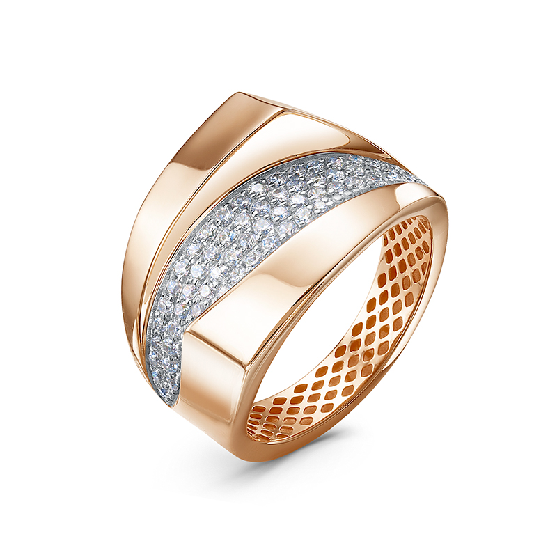 Кольцо из красного золота с фианитами Ювелирное изделие - Кольцо из красного золота с фианитами в магазине Best-Gold 149286