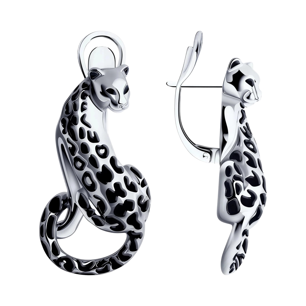 Серьги из серебра с эмалью Ювелирное изделие - Серьги из серебра с эмалью в магазине Best-Gold 152793