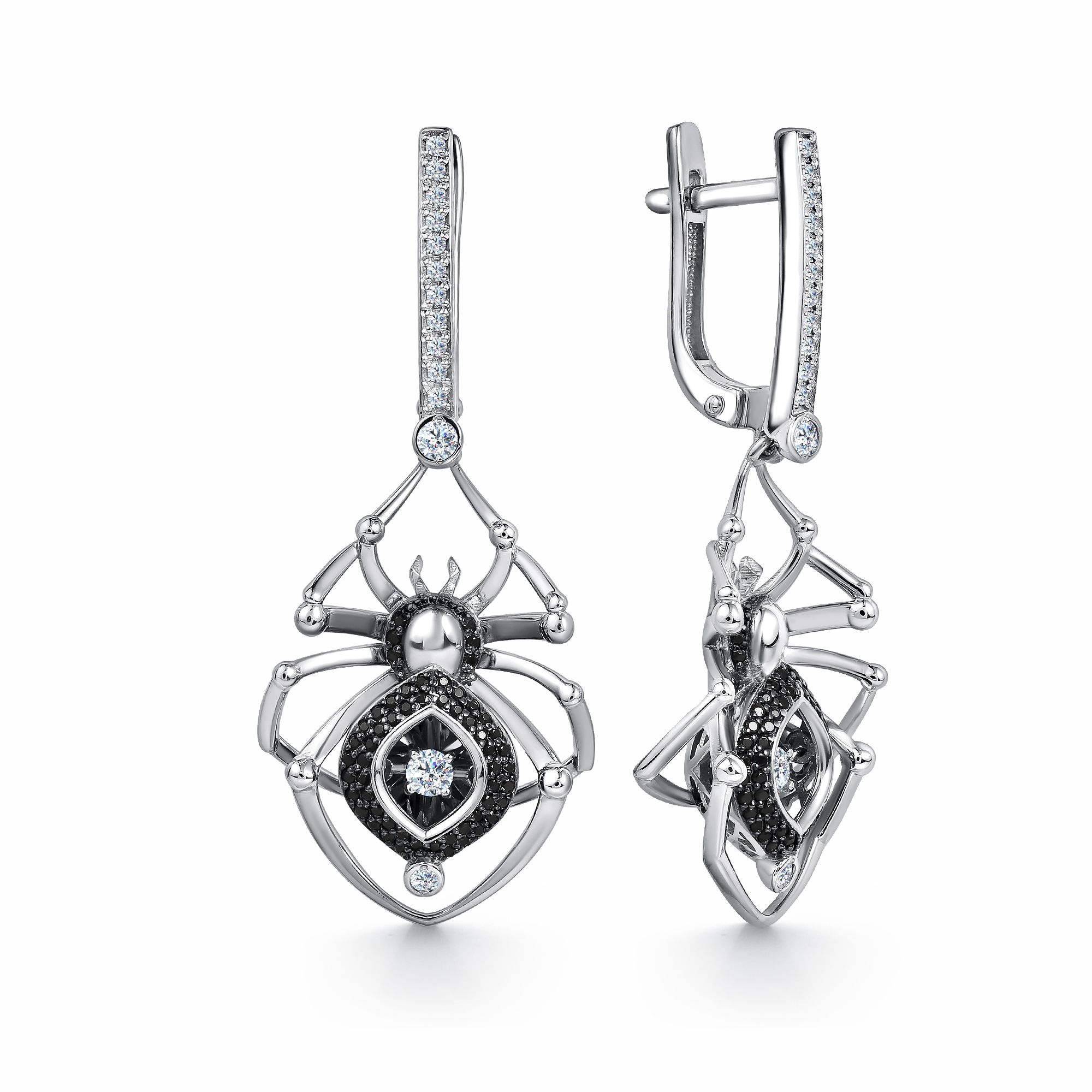 Серьги из белого золота с бриллиантами Ювелирное изделие - Серьги из белого золота с бриллиантами в магазине Best-Gold 145632