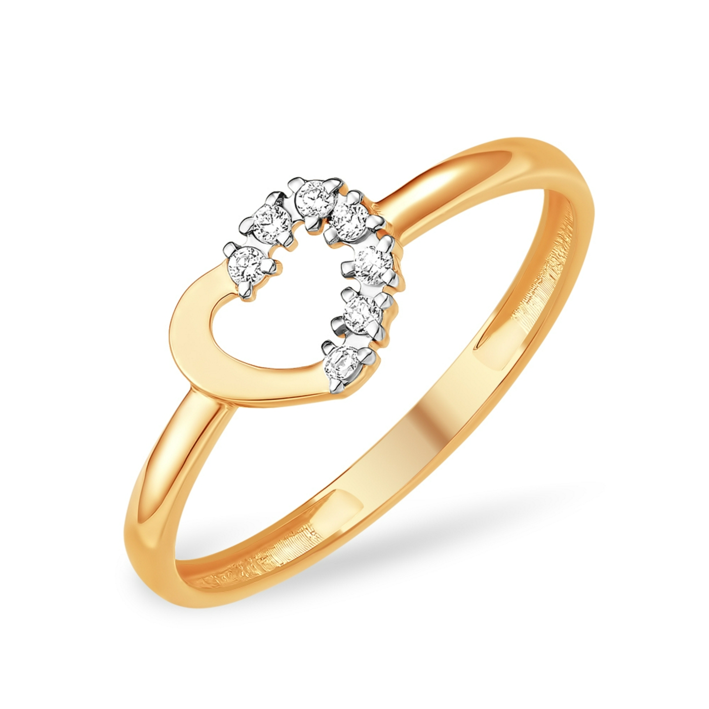 Ювелирное изделие - Кольцо из красного золота с фианитами в магазине Best-Gold 151549