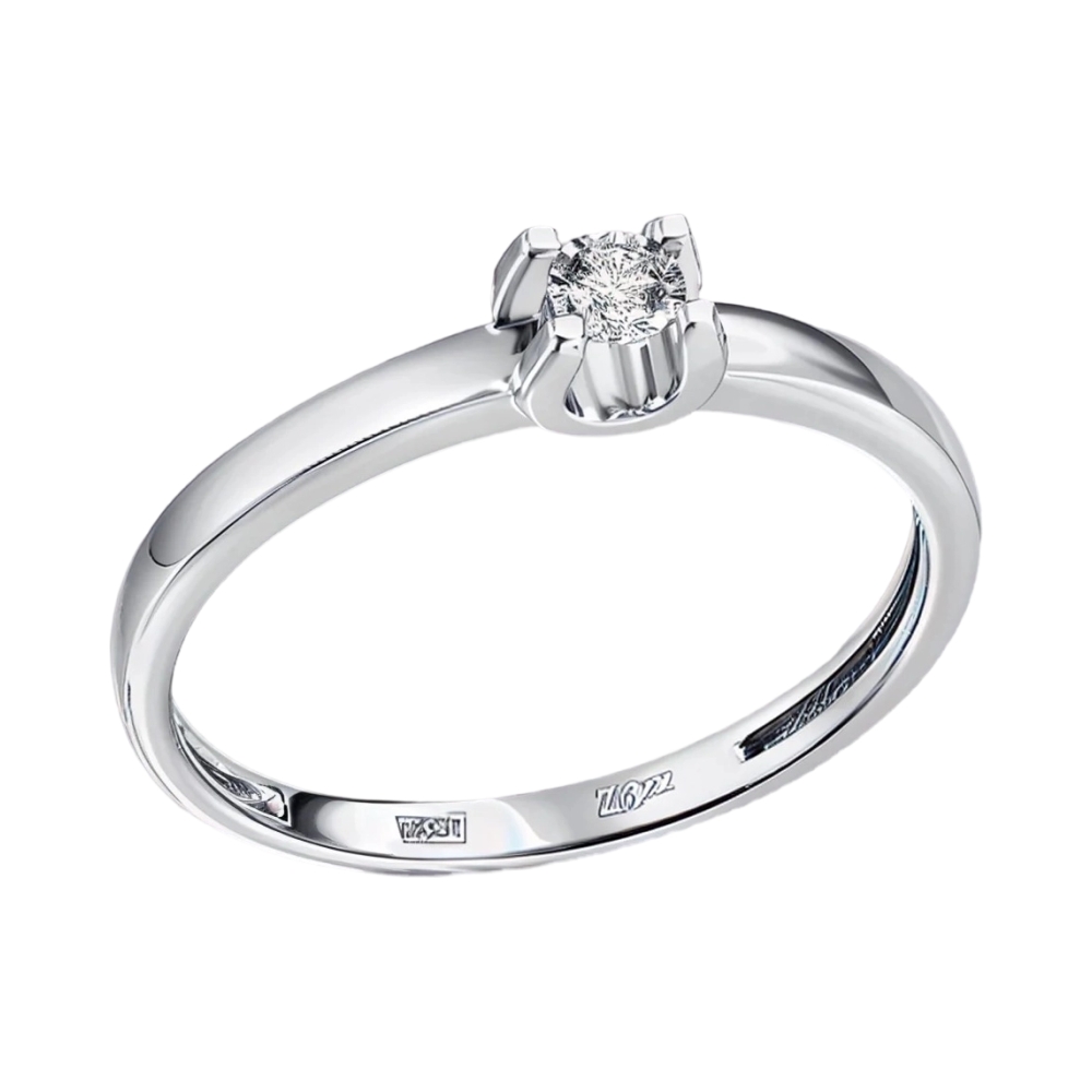 Ювелирное изделие - Кольцо помолвочное из белого золота с бриллиантом в магазине Best-Gold 035362