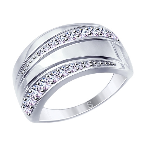 Ювелирное изделие - Кольцо из серебра с фианитами в магазине Best-Gold 018848