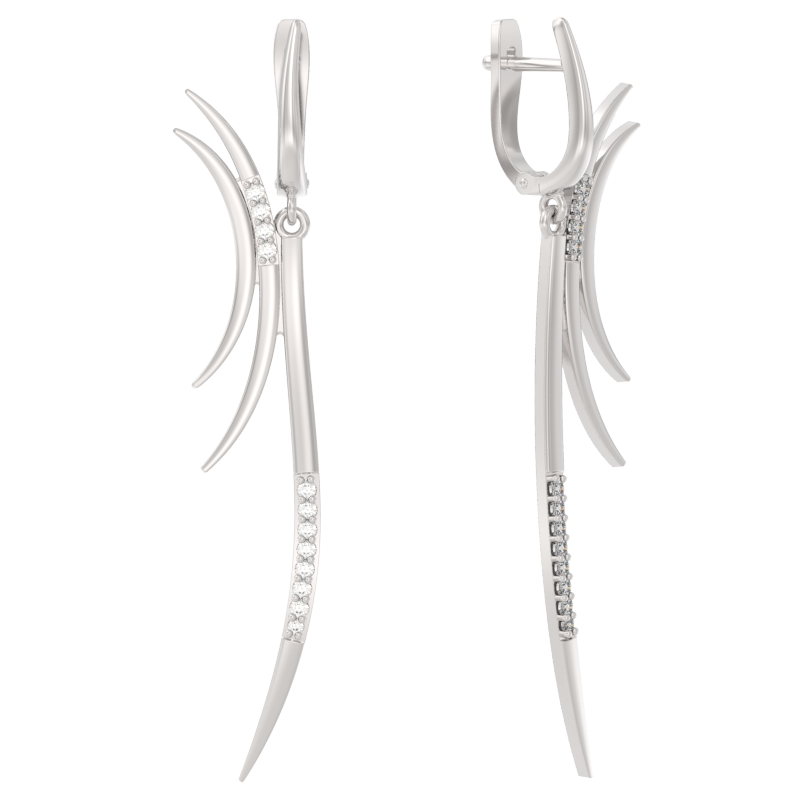 Серьги из серебра с фианитами Ювелирное изделие - Серьги из серебра с фианитами в магазине Best-Gold 127080