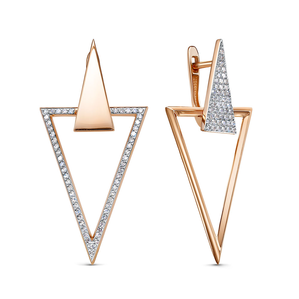 Ювелирное изделие - Серьги из красного золота с бриллиантами в магазине Best-Gold 150935