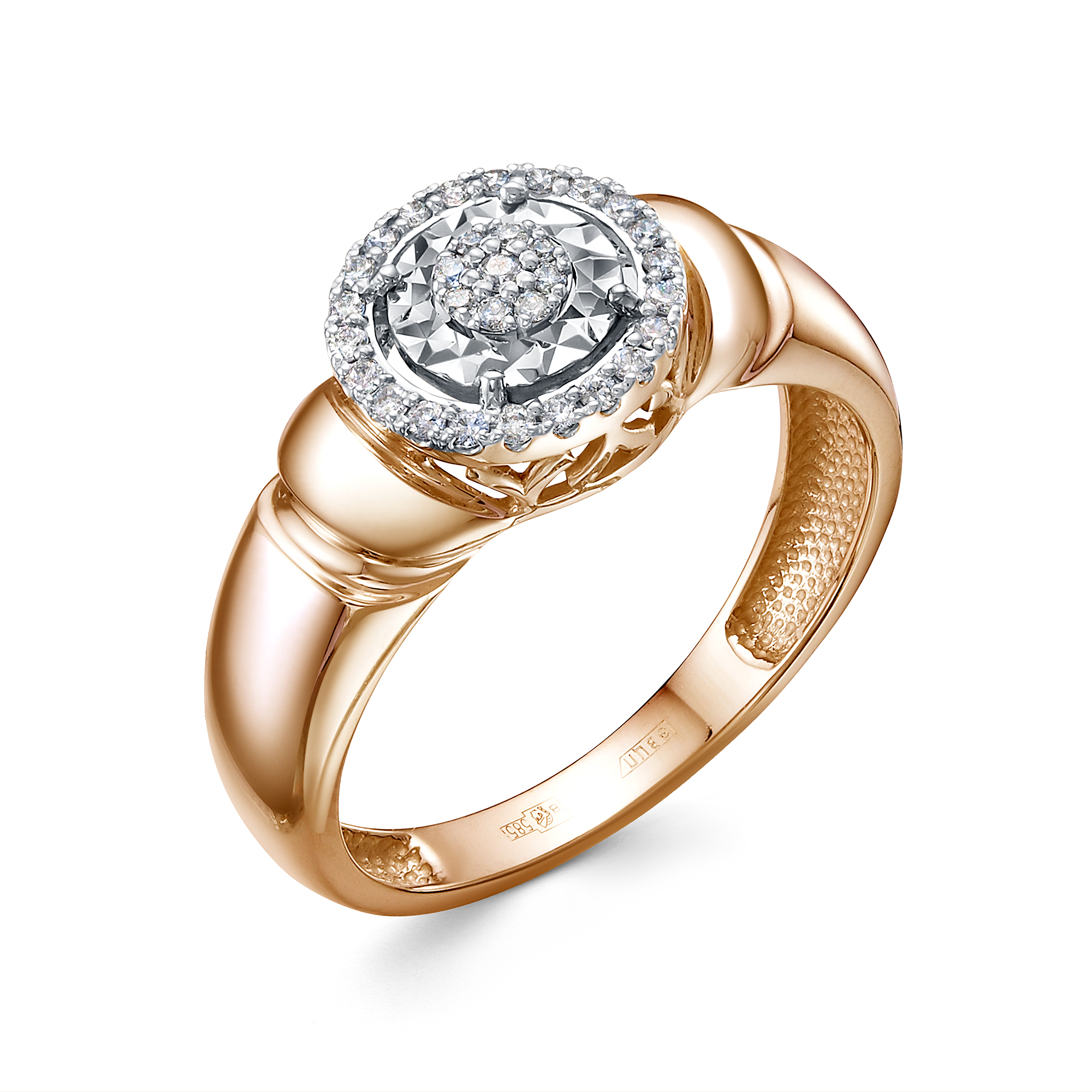 Кольцо в красном золоте с бриллиантом Ювелирное изделие - Кольцо в красном золоте с бриллиантом в магазине Best-Gold 132310