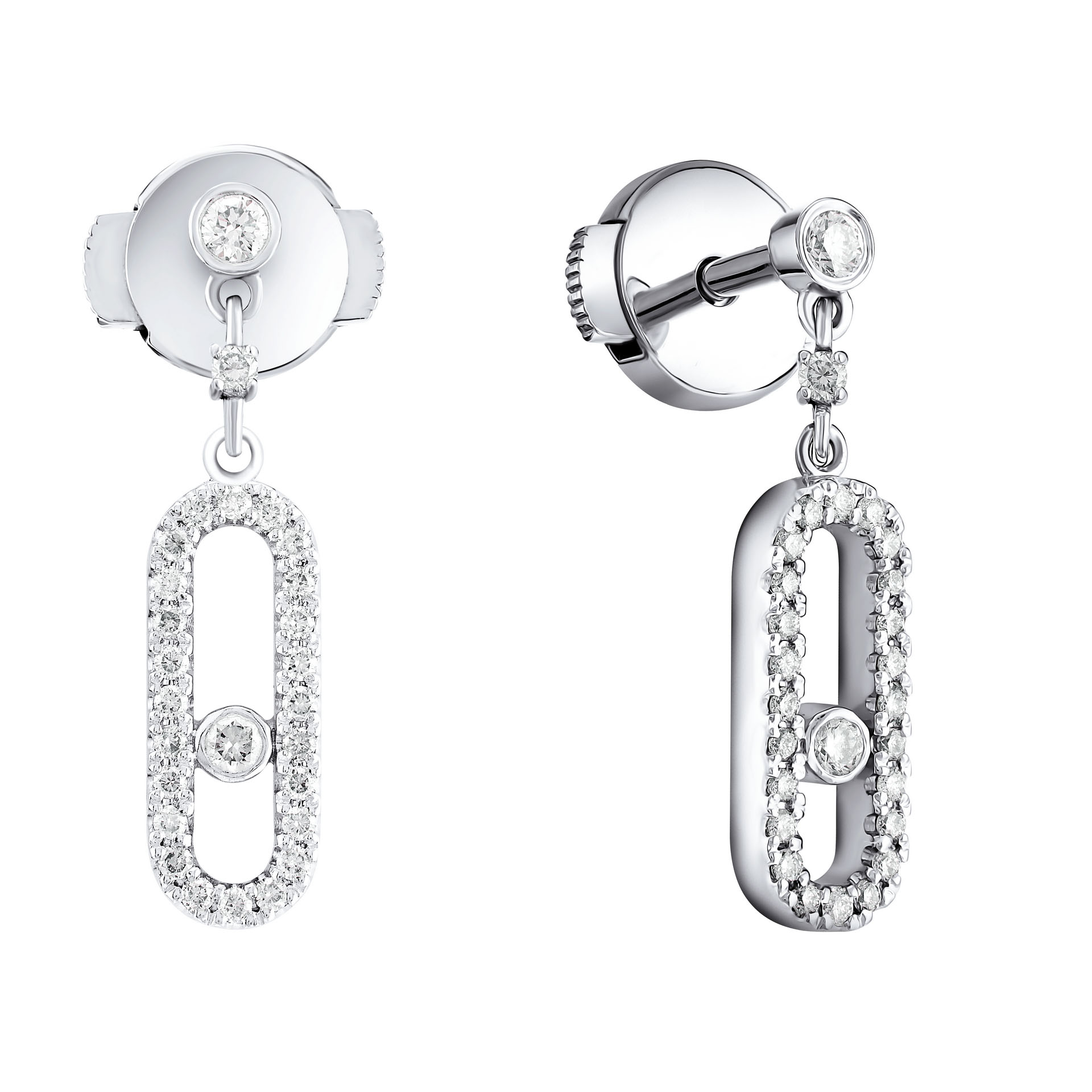 Серьги из белого золота с бриллиантами Ювелирное изделие - Серьги из белого золота с бриллиантами в магазине Best-Gold 131356