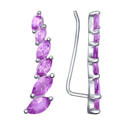 Ювелирное изделие - Серьги из серебра с аметистами в магазине Best-Gold 067365