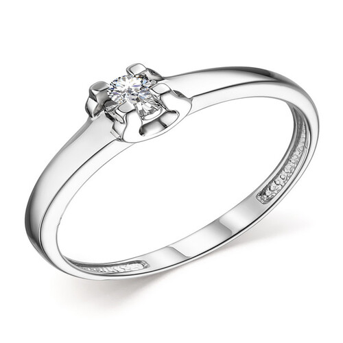 Кольцо помолвочное из белого золота с бриллиантом Ювелирное изделие - Кольцо помолвочное из белого золота с бриллиантом в магазине Best-Gold 082341