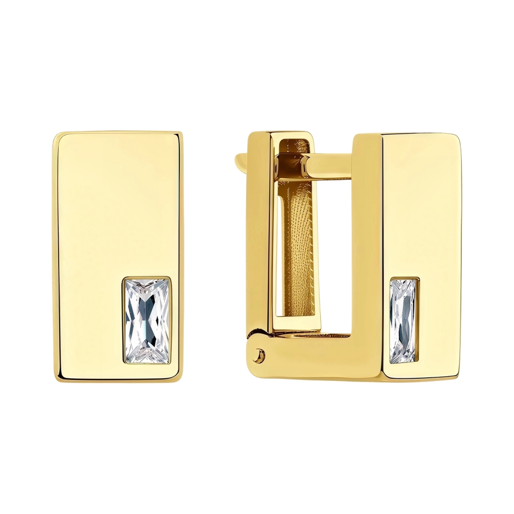 Ювелирное изделие - Серьги из желтого золота с фианитами в магазине Best-Gold 157061