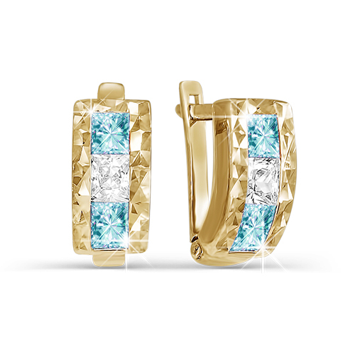 Серьги из красного золота с фианитами Ювелирное изделие - Серьги из красного золота с фианитами в магазине Best-Gold 061070