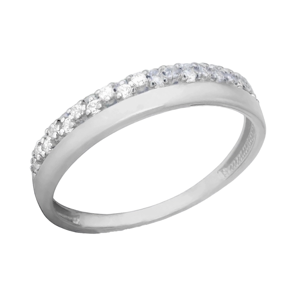 Ювелирное изделие - Кольцо из белого золота с фианитами в магазине Best-Gold 033775